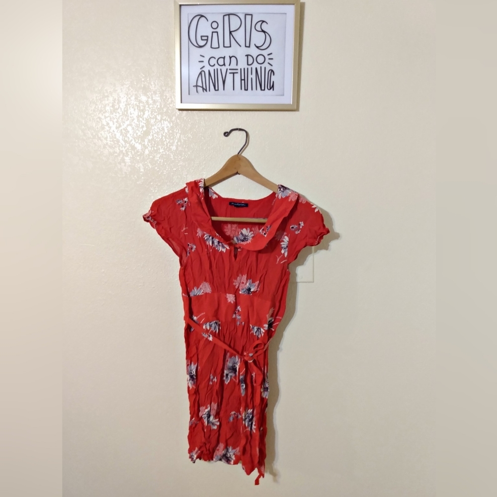 Red dress with flowers